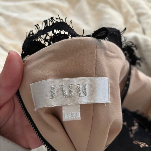 Black Jarlo Cami Strap Allover Floral Lace Midi Dress, size 4 - Picture 4 of 6